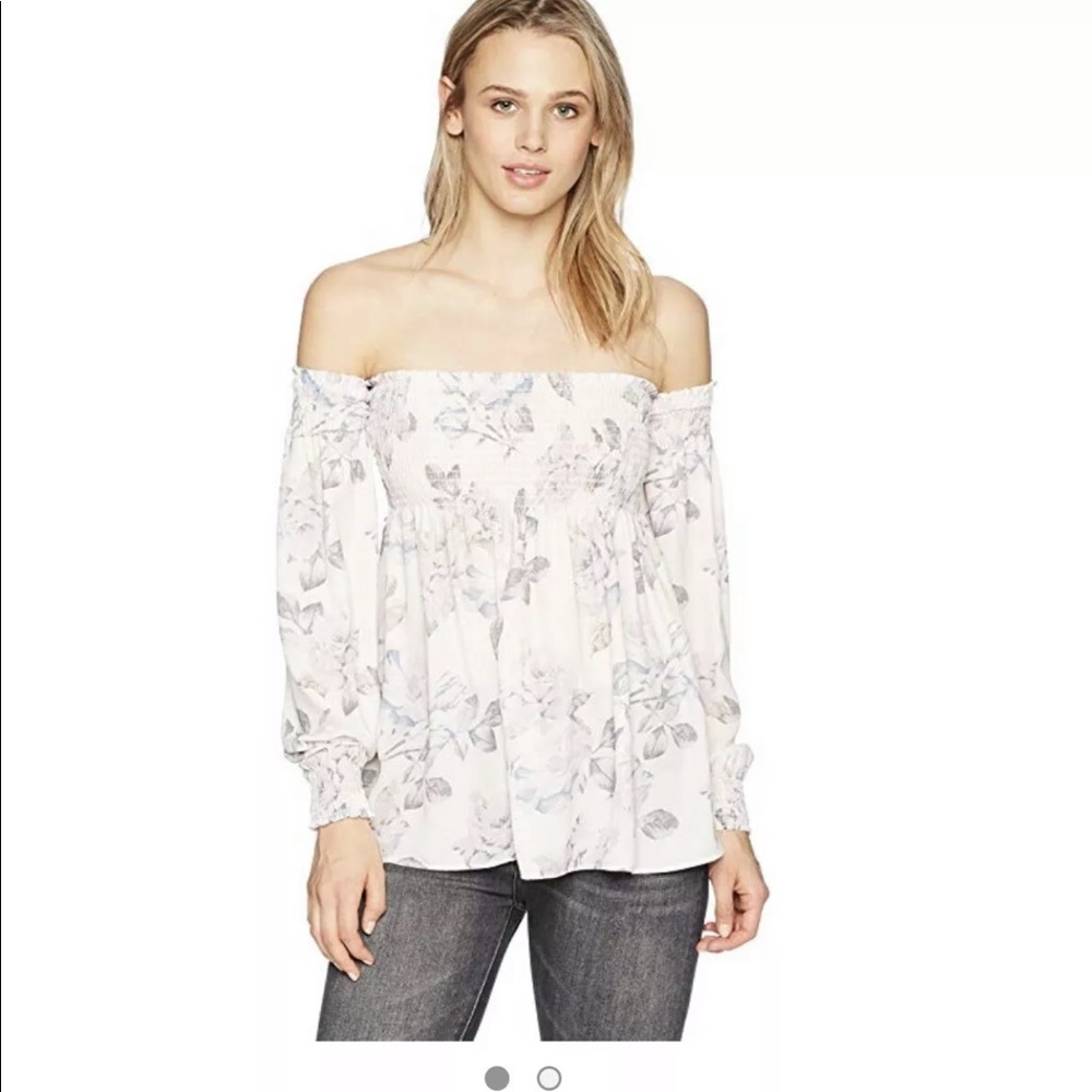 Show Me Your Mumu “Raquel” floral off shoulder top